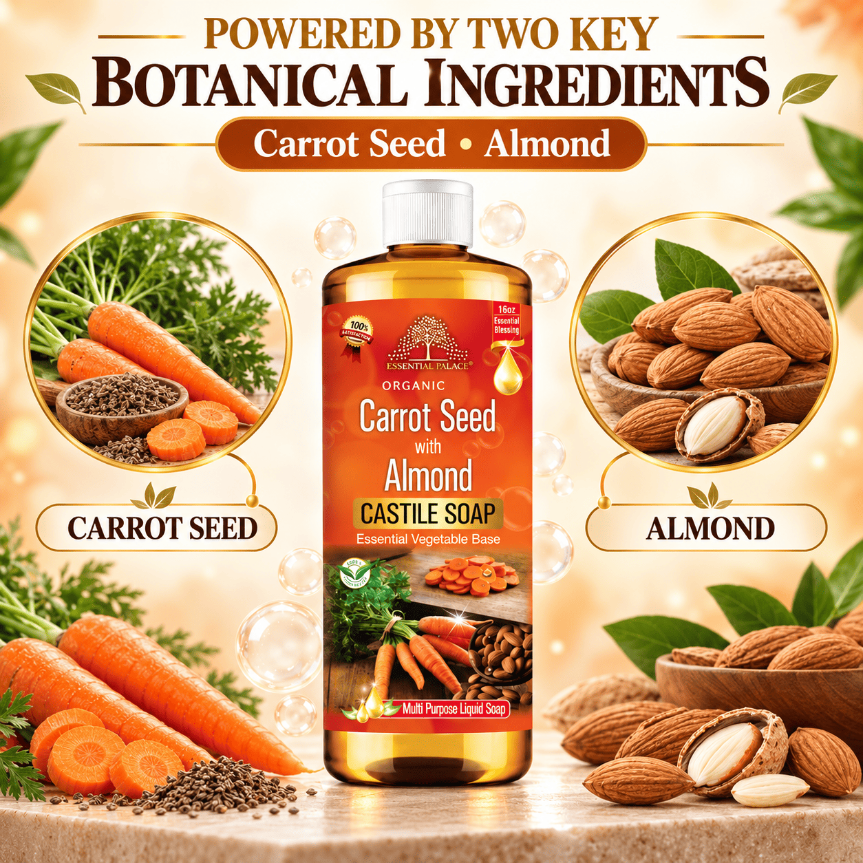 CARROT SEED WITH ALMOND Castile Soap