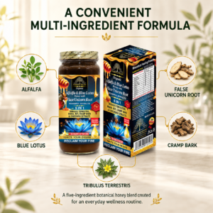 Organic Alfalfa & Blue Lotus Honey with Flase Unicon Root Honey