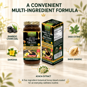 Organic Bamboo Charcoal Honey with Sage Honey