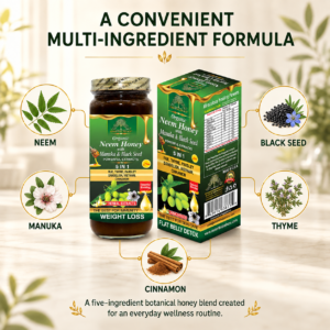ORGANIC NEEM HONEY WITH MANUKA & BLACK SEED Honey