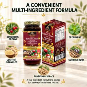 Organic Butcher’s Broom Honey with Magnesium Honey