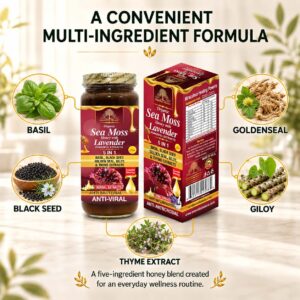 ORGANIC SEA MOSS HONEY WITH LAVENDER & BLACK SEED Honey