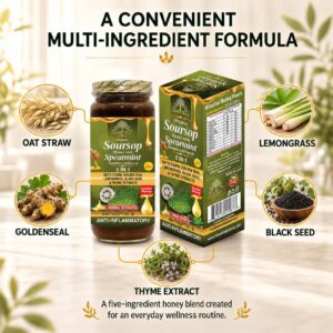 ORGANIC SOURSOP HONEY WITH SPEARMINT & BLACK SEED Honey
