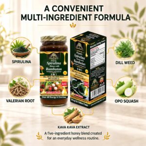 Organic Spirulina Honey with Rambutan Honey