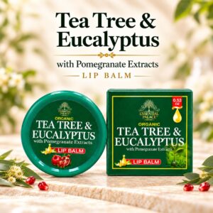 Organic Tea Tree & Eucalyptus Lip Balm with Pomegranate Extracts