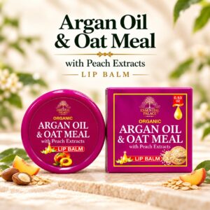 Organic Argan Oil & Oat Meal Lip Balm with Peach Extracts