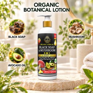 Organic African Black Soap & Mushroom Face & Body Lotion