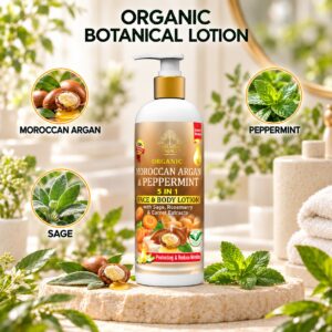 Organic Moroccan Argan & Peppermint Face & Body Lotion